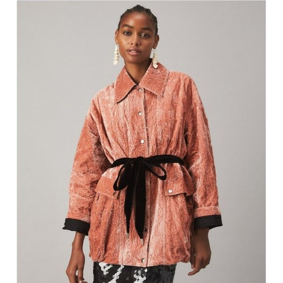 Tory Burch Jackets & Blazers - Tory Burch Textured Pink Jacket with Black Belt